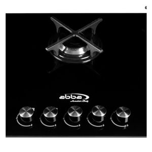 Estufa de Empotrar Abba Master Chef CG 601-V5CN N Gas Natural 5 Puestos Vidrio Negro