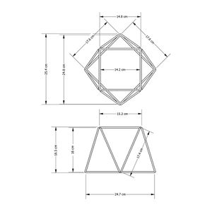 Comedero geométrico pequeño 25.4x25.4x16.5cm gris Rejiplas