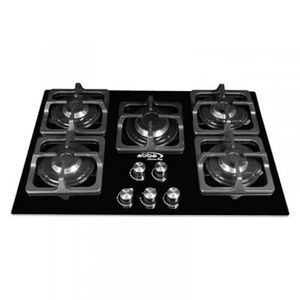 Estufa de Empotrar Abba Master Chef CG 501-V5SN N 5 Puestos Gas Natural Vidrio Negro