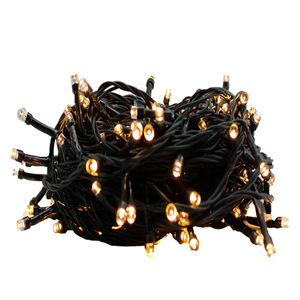 Guirnalda 100 luces LED 7W luz cálida 8F verde Navilandia