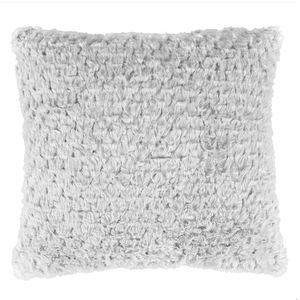 Cojín de pelo unicolor textura gris nieve 45x45cm Wamsutta