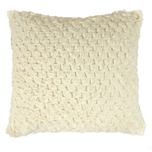Cojín de pelo unicolor textura marfil 45x45cm Wamsutta