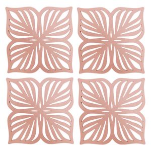 Posavaso Flor rosado madera 10x1cm x4und Marres