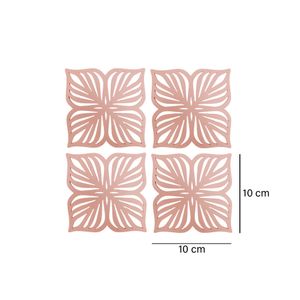 Posavaso Flor rosado madera 10x1cm x4und Marres