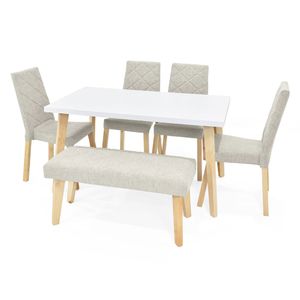 Comedor 4 sillas 138x80x76cm + butaco Lugo Matiz Liverpool Hogar Venecia