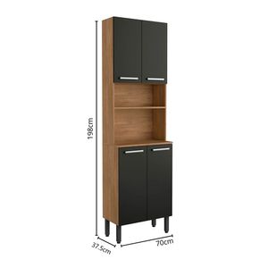 Alacena Axxe 70cm roble/negro Bertolini