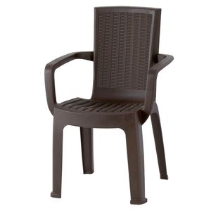 Silla exterior con brazos Aura wengue polipropileno 85.5x54x55.5cm Vanyplas
