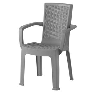Silla exterior con brazos Aura gris polipropileno 85.5x54x55.5cm Vanyplas
