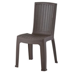 Silla exterior sin brazos Aura wengue polipropileno 85.5x54x47.5cm Vanyplas