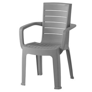 Silla exterior con brazos Nova gris polipropileno 85.5x54x55.5cm Vanyplas