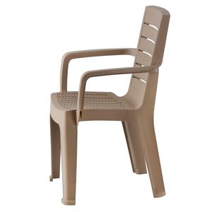 Silla exterior con brazos Nova taupe polipropileno 85.5x54x55.5cm Vanyplas