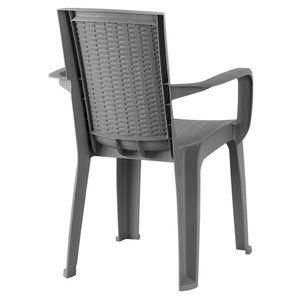 Silla exterior con brazos Aura gris polipropileno 85.5x54x55.5cm Vanyplas