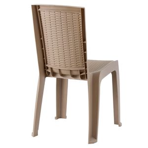 Silla exterior sin brazos Aura taupe polipropileno 85.5x54x47.5cm Vanyplas