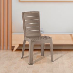 Silla exterior sin brazos Nova taupe polipropileno 85.5x54x47.5cm Vanyplas
