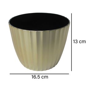 Matera plástico 16.5cm oro Líneas Marres