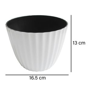 Matera plástico 16.5cm blanco Líneas Marres
