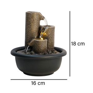 Fuente de agua Bambú café 16x16x18cm Marres