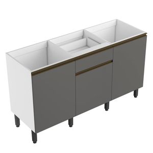 Mueble de cocina inferior Santiago 150cm grafito Bertolini
