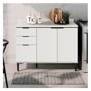 Mueble de cocina inferior 2 cajones 120cm blanco Bertolini