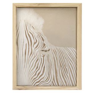Cuadro Cebra blanca natural 33x43cm Areas
