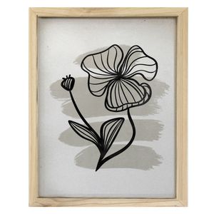 Cuadro Flor gris natural 33x43cm Areas