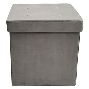 Pouf velvet gris 38x38x38 cm M+Design