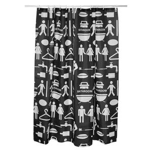Cortina Poliester 200x180 Cm Negra Bathroom