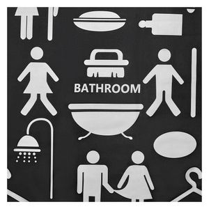 Cortina Poliester 200x180 Cm Negra Bathroom