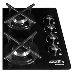 Estufa Empotre Abba 4P Vidrio, Cg401V4C Negra, Gas Propano