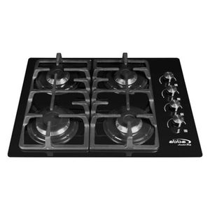 Estufa Empotre Abba 4P Vidrio, Cg401V4D Negra, Gas Propano