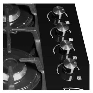 Estufa Empotre Abba 4P Vidrio, Cg401V4D Negra, Gas Propano