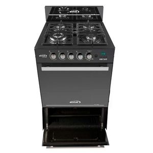 Estufa Abba 4P En Vidrio, Horno Con gratin. Ag 202-6 Negra, Gas Propano