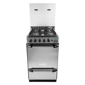Estufa Abba 4P En Acero Inox, Tapa Vidrio,gratinador, Encendido Automatico, Gas Propano