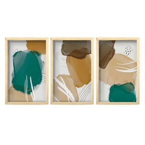 Set 3 cuadros Abstracto diseños 33x51cm Areas