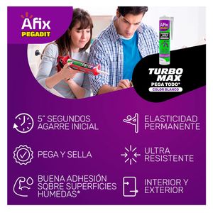 Sellador Turbo Max blanco x446g + sellador acrílico blanco x430g Afix