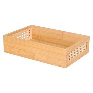 Canasto bambú ratán bajo S natural 7.5x30x20cm Hacks&Racks