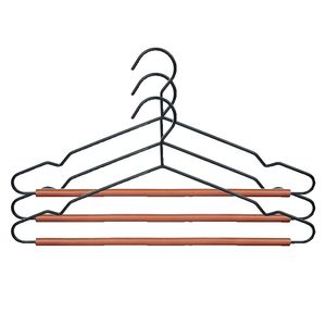 Colgador ropa negro/madera x3und. Hacks&Racks