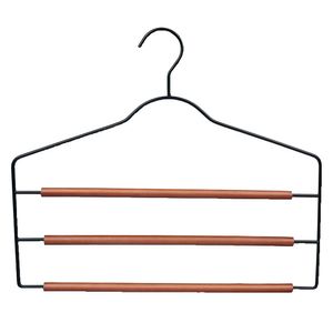 Colgador pantalón negro/madera Hacks&Racks