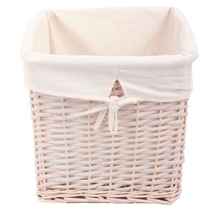 Canasto mimbre tela blanco 30x30x30cm Hacks&Racks