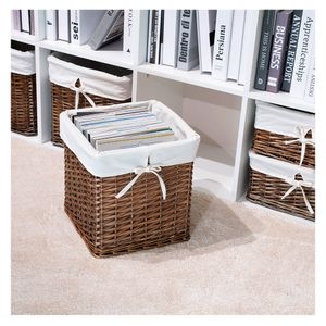Canasto mimbre tela natural 30x30x30cm Hacks&Racks