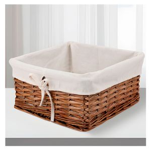 Canasto mimbre tela bajo natural 15x30x30cm Hacks&Racks