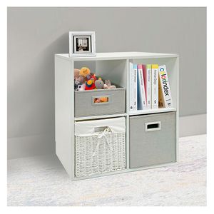 Estante modular 4 espacios blanco 66.2x66.2x30.2cm Hacks&Racks