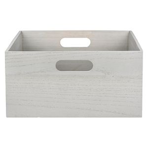 Caja organizadora madera asas bajo blanco Hacks&Racks