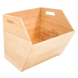 Canasto madera apilable natural 30x30x30cm Hacks&Racks