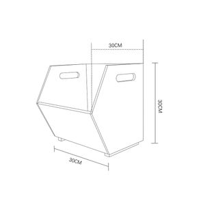 Canasto madera apilable natural 30x30x30cm Hacks&Racks