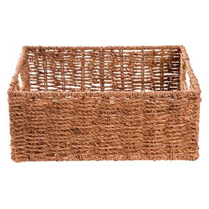 Canasto plegable bajo fibra natural 15x30x30cm Hacks&Racks