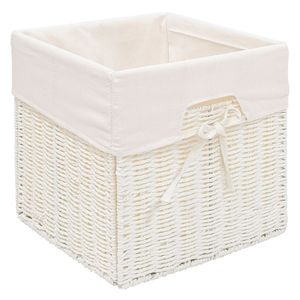 Canasto plegable papel tejido alto blanco 30x30x30cm Hacks&Racks