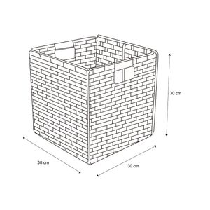 Canasto plegable papel tejido alto blanco 30x30x30cm Hacks&Racks