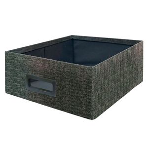 Canasto plegable bajo textil grafito 15x30x30cm Hacks&Racks
