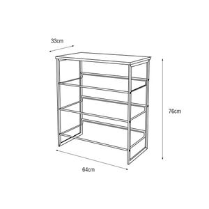 Zapatero malla 4 niveles 76x64x33cm negro Hacks&Racks